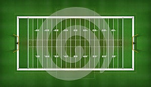 American Football Field Top Viewâ€“ 3D Illustration