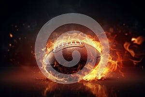 American football fire ball. Generate Ai