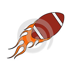 American Football Fire Ball Icon