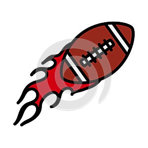 American Football Fire Ball Icon