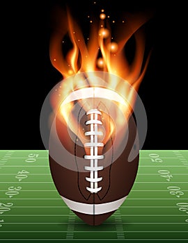 American Football on Fire Illustration