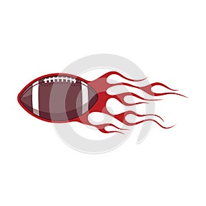 American football fire logo design template