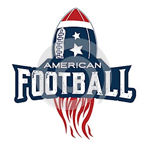 American football fire logo design template