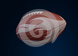 American football with fire texture