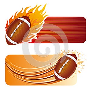 american football with flames photo