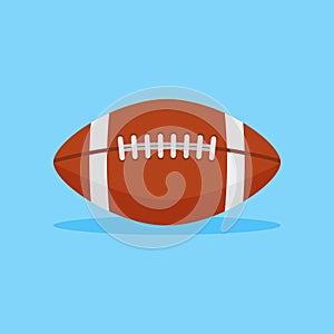 American football flat style icon. Rugby ball vector illustration.