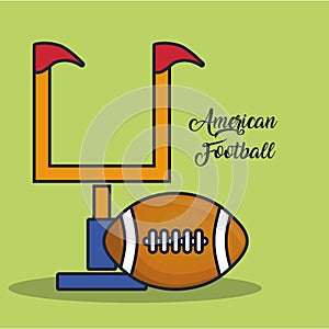 American football goal post and ball