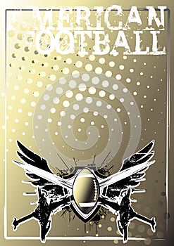 American football golden poster background 2