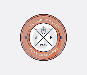 American football gridiron club badge