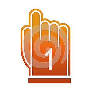 American football hand finger number one game sport professional gradient design icon