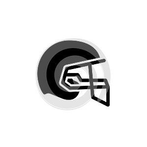 American football helmet glyph icon