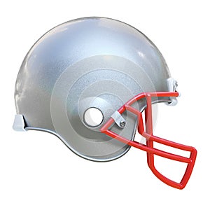 American football helmet isolated on white background 3d rendering