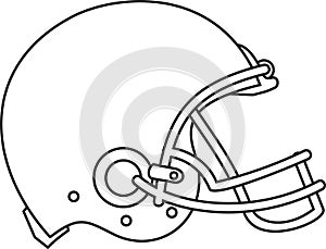 American Football Helmet Line Drawing