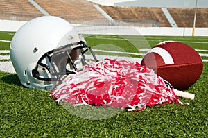 American Football, Helmet, and Pom Poms