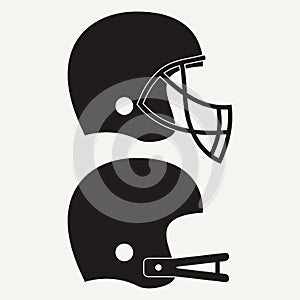 American football helmet. Set of sport icon. Vector.