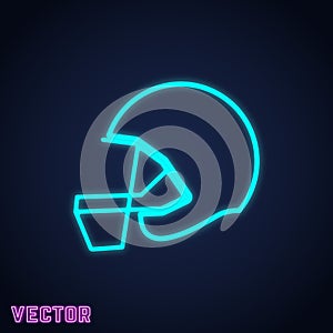 American football helmet sign neon light design