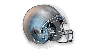 American football helmet, sports equipment on white