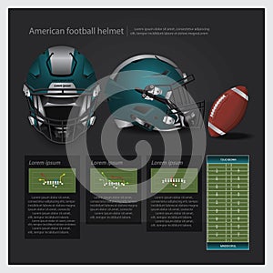 American football helmet with team plan