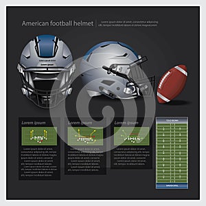 American football helmet with team plan