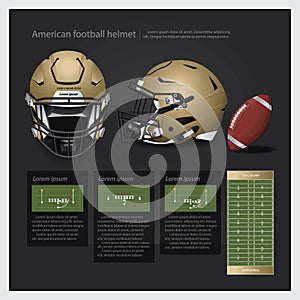 American football helmet with team plan