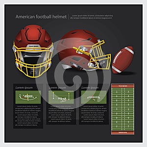 American football helmet with team plan