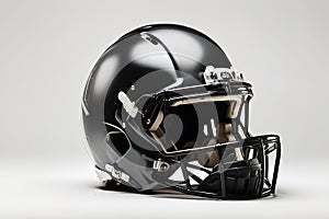 American Football Helmet on White Background. Rugby Sport Equipment Headgear Illustration