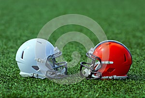 American football helmets