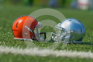 American football helmets