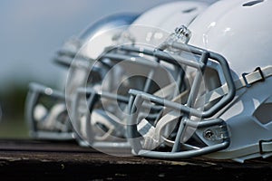 American football helmets