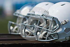 American football helmets