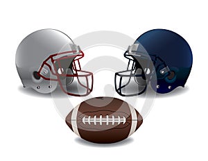 American Football Helmets and Ball Illustration photo