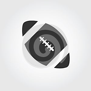 American football icon, flat design