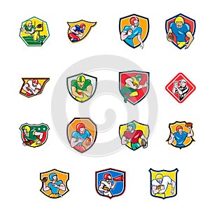 American Football Icon Shield Collection Set