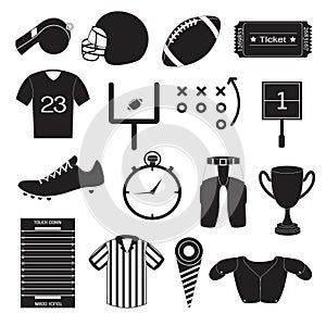 American Football Icons Vector Set