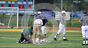 American Football injury on the field