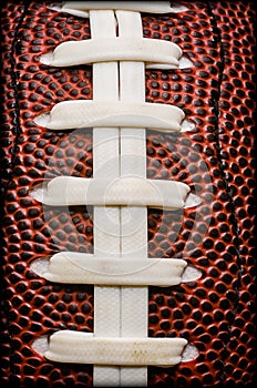 American Football Laces Closeup