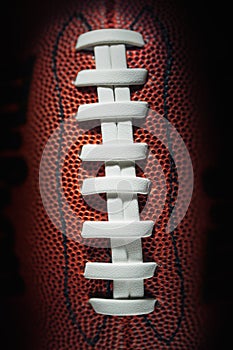 American football laces and texture