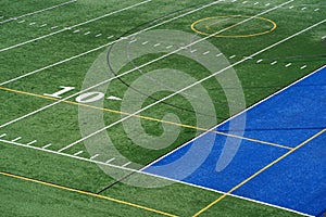 American football lacrosse field detail