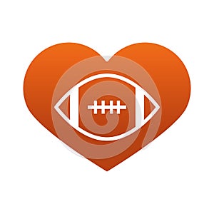 American football love game sport professional and recreational gradient design icon