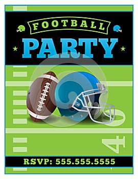 American Football Party Flyer Template Illustration