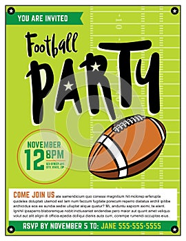 American Football Party Template Illustration