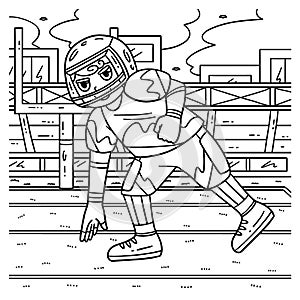 American Football Player 3 Point Stance Coloring