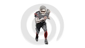 American football player in action isolated white