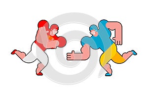 American football player. Athlete action sport vector illustration