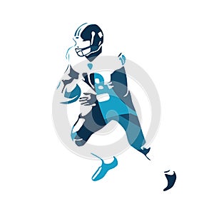 American football player, blue illustration