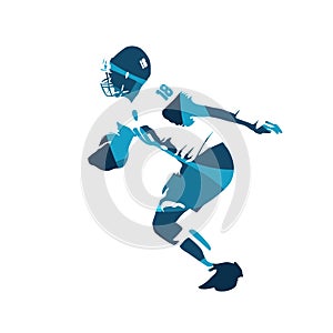 American football player, blue vector illustration