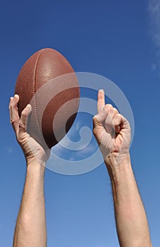 American Football Player Celebrates a Touchdown