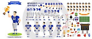 American football player character set for the animation