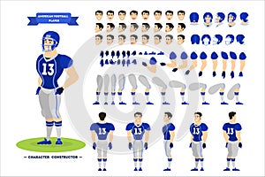 American football player character set for the animation