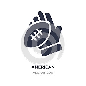 american football player hand holding the ball icon on white background. Simple element illustration from Sports concept